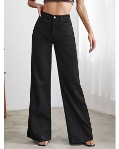 Women Straight Fit High Rise Black Jeans
