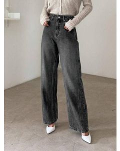 Women Regular High Rise Dark Grey Jeans