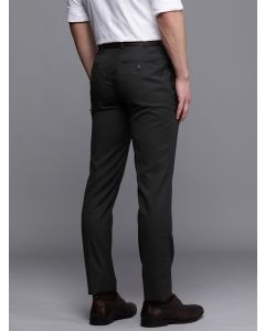 Men Self Design Textured Slim Fit Formal Trousers