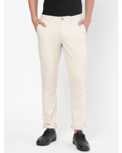 Men Off White Modern Slim Fit Mid Rise Chinos-32