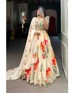 Digital Print Semi Stitched Lehenga Choli